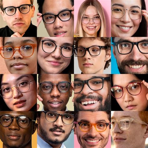 Premium Photo People With Glasses Composition