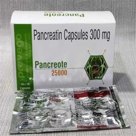 Pancreaote 25000 Pancreatin Capsules 300mg At Rs 500 Stripe