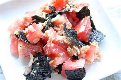 Tomato And Tuna Nori Namul Recipe Rich In Flavor With Sesame And Garlic