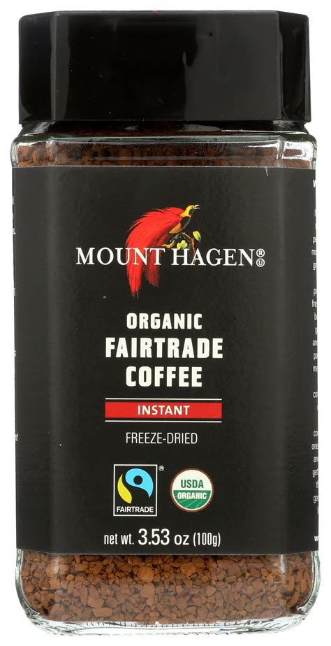 Mount Hagen Organic Freeze Dried Instant Coffee 353 Oz Jar