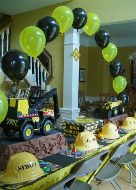 Construction Party Simple Balloon Arch Trucks Birthday Party