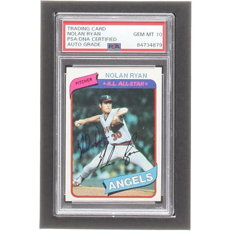 Nolan Ryan Signed 1980 Topps 580 Psa Pristine Auction