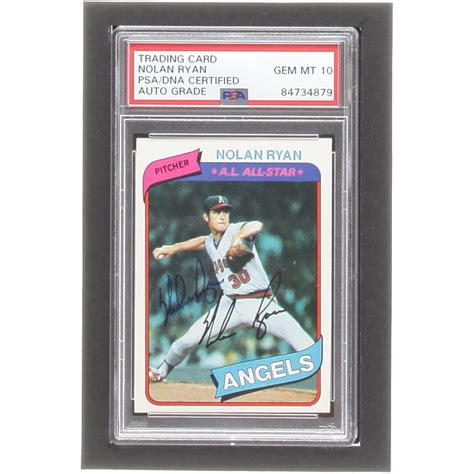 Nolan Ryan Signed 1980 Topps 580 PSA Pristine Auction