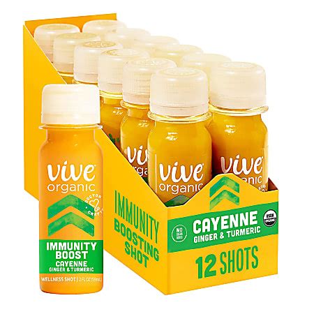 Vive Organic Immunity Boost Wellness Shots Cayenne Ginger And Turmeric