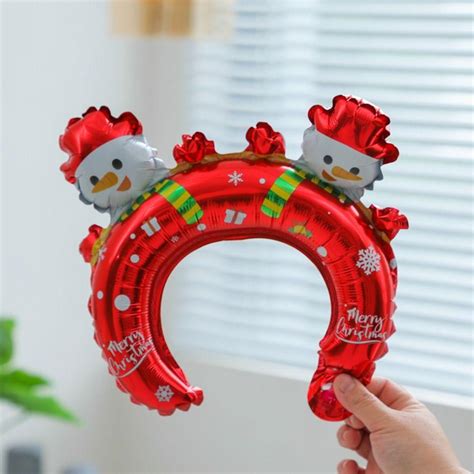 Head Mounted Christmas Balloon Headband Leak Proof Aluminum Film