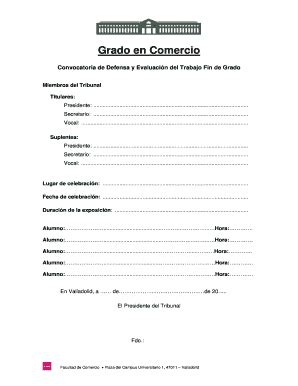 Completable En L Nea Emp Uva Convocatoria De Defensa Y Evaluacin