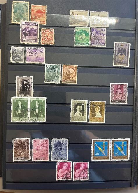 Sammlung Briefmarken Liechtenstein 1920 1980 Teils Ungelau Kaufen