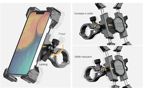 Tiakia Motorcycle Phone Mount Bike Phone Holder Four Claw Adjustable