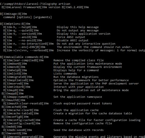 Laravel M M Being Displayed In Command Prompt With List Of All Hot Sex Picture