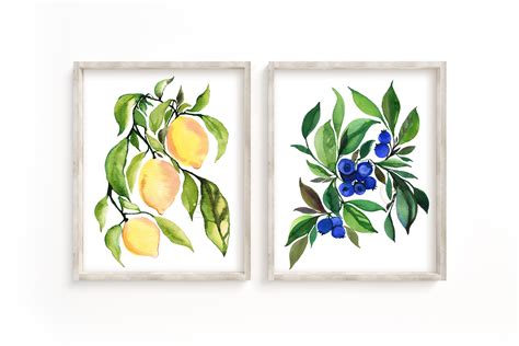 Fruit Set of 2 Watercolor Prints