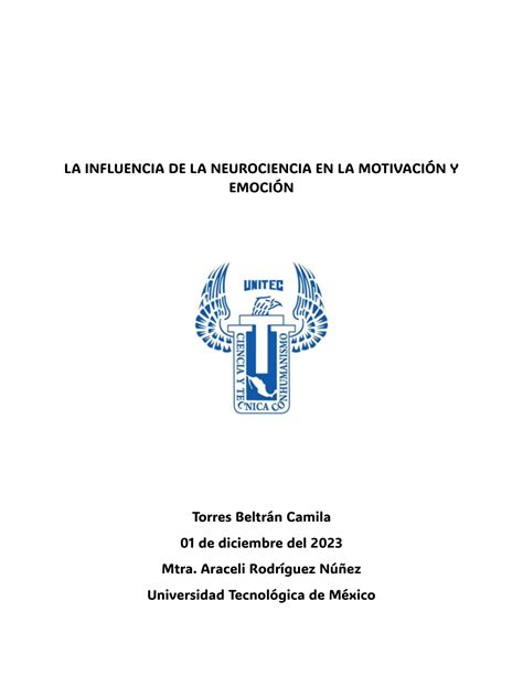 Solution La Influencia De La Neurociencia En La Motivaci N Y Emoci N