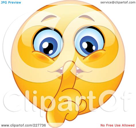 Royalty Free Rf Clipart Illustration Of A Yellow Smiley Face Shushing