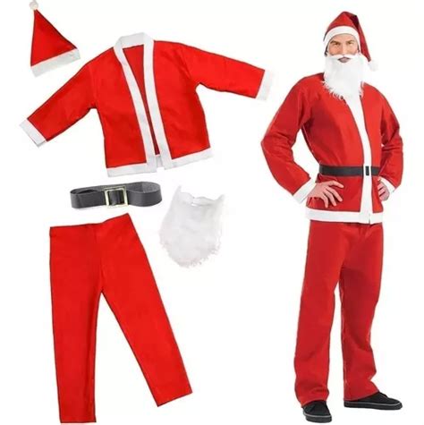 Fantasia Roupa Papai Noel De Feltro Natal Completa Kit P S Mercadolivre