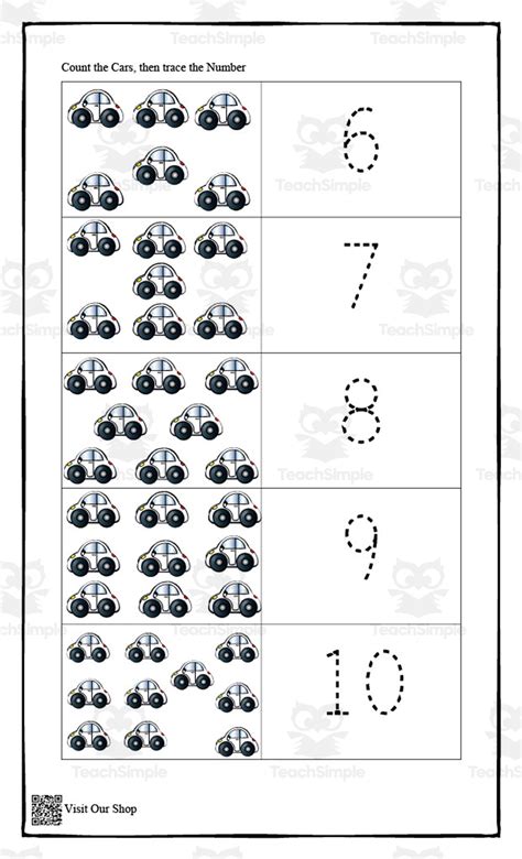 Counting Cars 1 10 Printable By Teach Simple