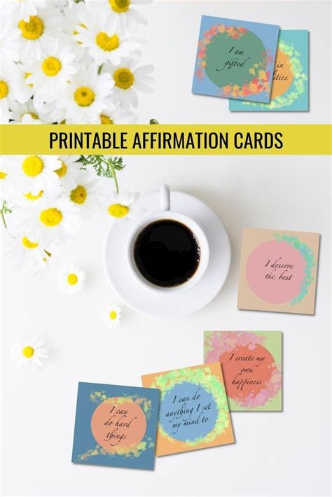 40 Positive Affirmation Card Deck Self Care Printables Etsy Canada