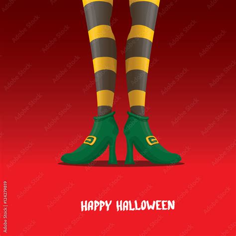 vector witch legs halloween background Stock Vector | Adobe Stock