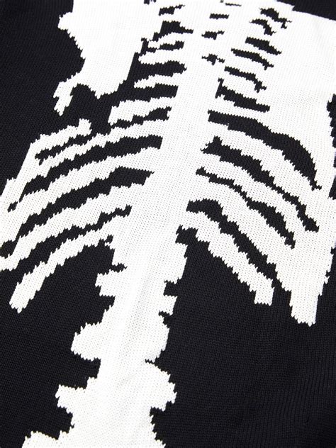 Emmiol Free Shipping 2023 Oversized Skeleton Knit Sweater Black M In