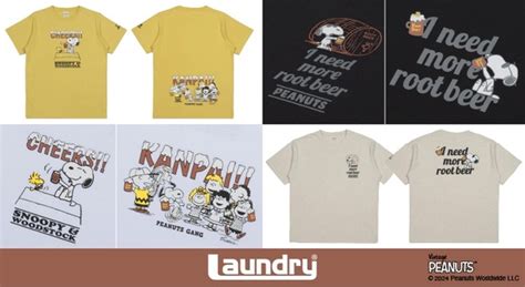 スヌーピーたちがルートビアで乾杯～！「laundry×peanuts」コラボ新作tシャツで夏支度 キャラwalker ウォーカープラス