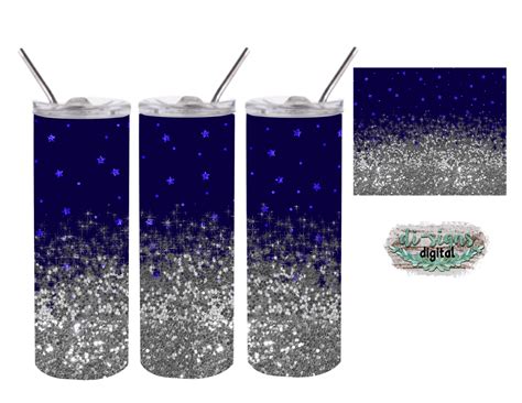 Stars And Glitter 3pk Digital Image For Skinny Tumblers Sublimation