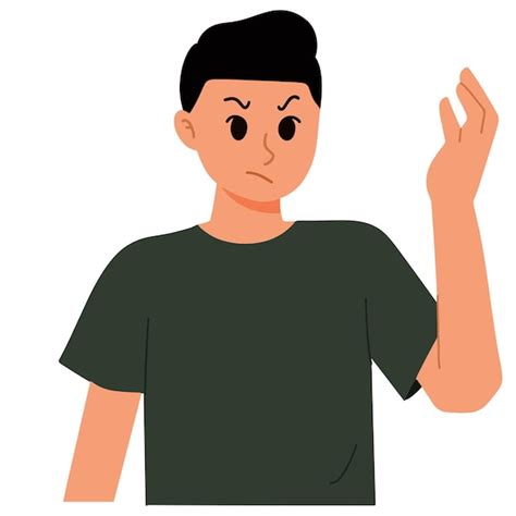 Premium Vector A Portrait Of Angry Man With Hand Gestures Illustration