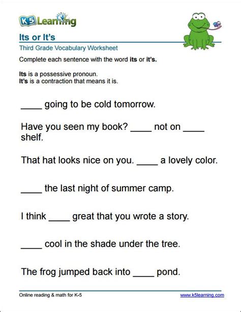 Grade 3 Worksheets English