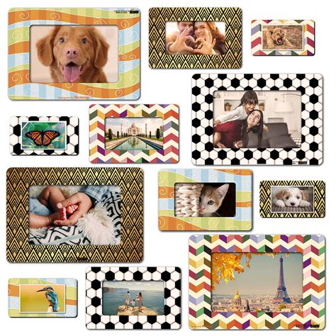 Windup Fridge Magnet Photo Frame Set Wave 12 Frames Per Set 4 Pc