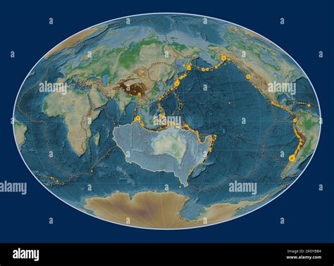 Australian Tectonic Plate On The Physical Elevation Map In The Fahey