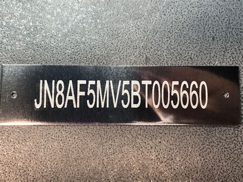 Engraved Serial Tag Plate Vntgcar Hot Rod Trailer Truck Motor Cycle