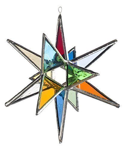 Amazon Multi Colored Star Moravian Stained Glass Star Or Tree