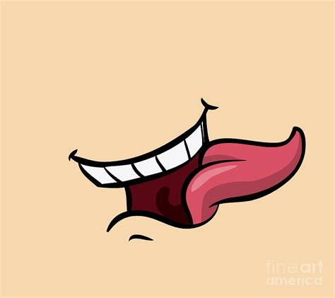 Mouth Silly Tongue Funny Face Digital Art By Noirty Designs