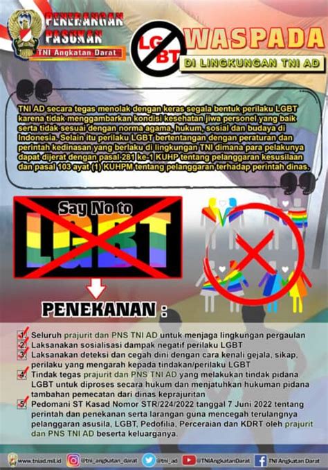 Waspada Lgbt Di Lingkungan Tni Ad