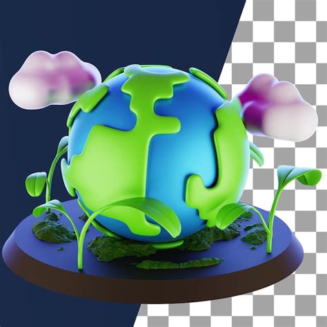 El paquete de iconos de los Días de la Tierra 3D Archivo PSD Premium