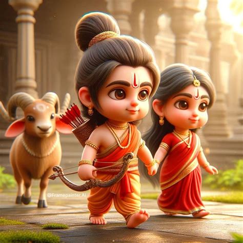 Shri Ram Sita Cute Cartoon Images Best Wishes143 In 2024