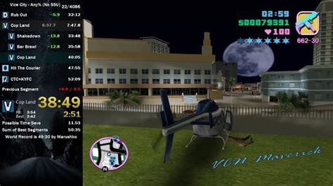 Gta Vice City Speedrun Any No Ssu In 51 56 Youtube