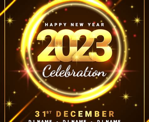 Happy New Year Festivity Poster Vector Art Graphics Freevector