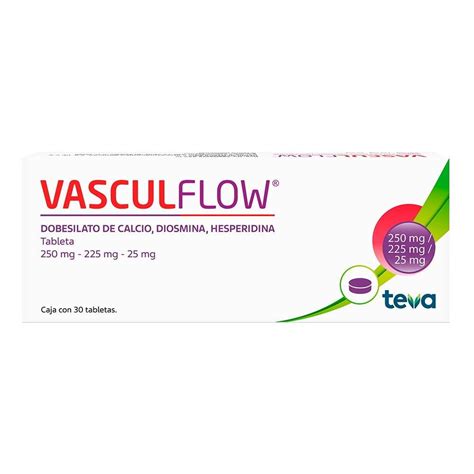 Vasculflow Dobesiltato De Calcio Diosmina Hesperidina 250 Mg 225 Mg