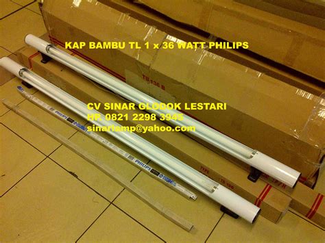 Kap Lampu TL Kap TL Bambu 1 X 36 Watt Philips