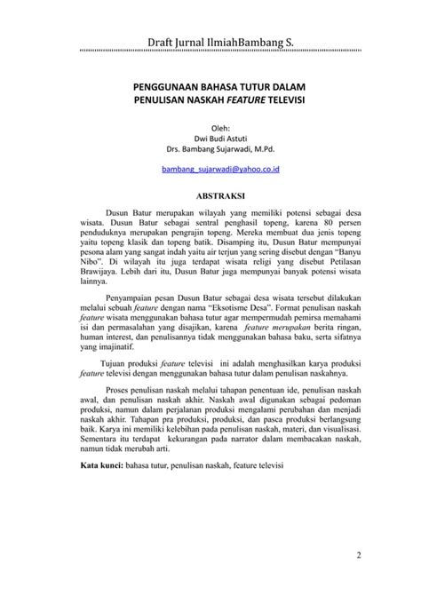 PENULISAN KARYA ILMIAH Contoh Jurnal Bambang 2016 PDF