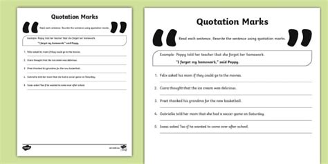 Using Quotation Marks Worksheet Dialogue Tags Activities Worksheets