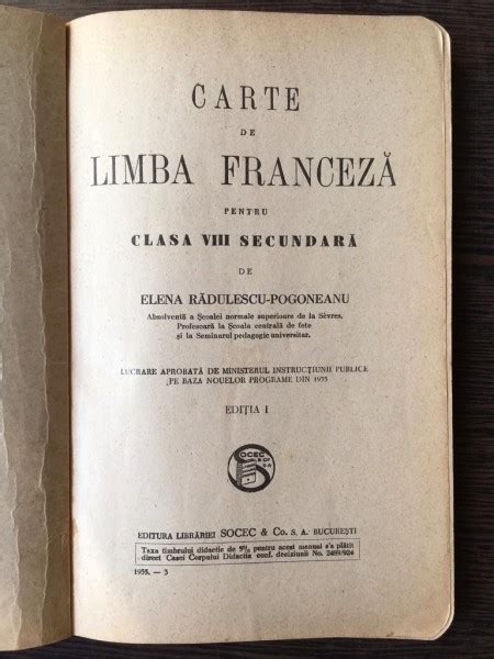 Elena Radulescu Pogoneanu Carte De Limba Franceza Clasa VIII Secundara