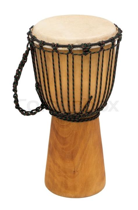 African Djembe Drum Isolated Over White Stock Image Colourbox