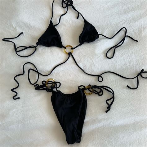 Vdm Reversible Ribbed Matte Black Bikini Gem