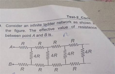 Test Codt Consider An Infinite Ladder Network As Shown Ii The Figure T