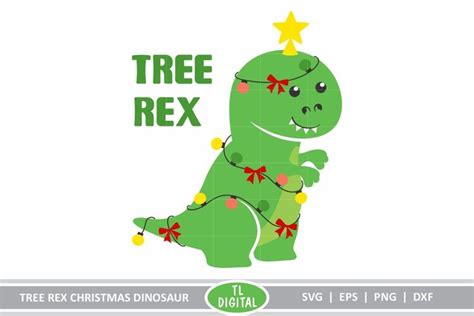 Tree Rex Christmas Dinosaur Svg Eps Png Dxf