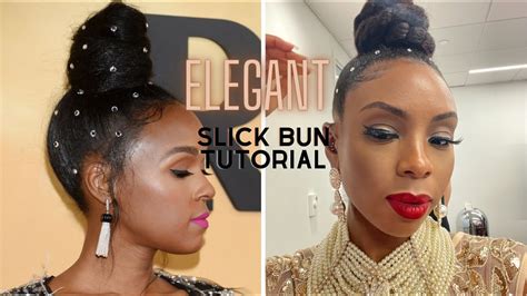 Janelle Monáe Inspired Elegant High Slick Bun Tutorial On Natural Hair