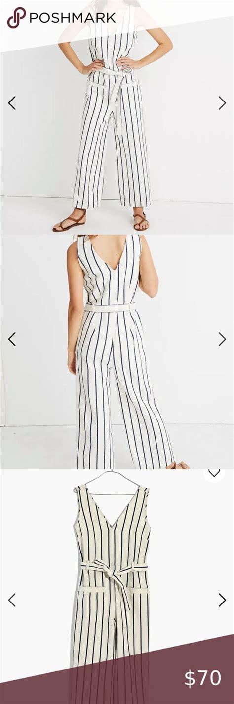 NWT Madewell Blue And White Stripped Pull On Jumpsuit Clothes Design