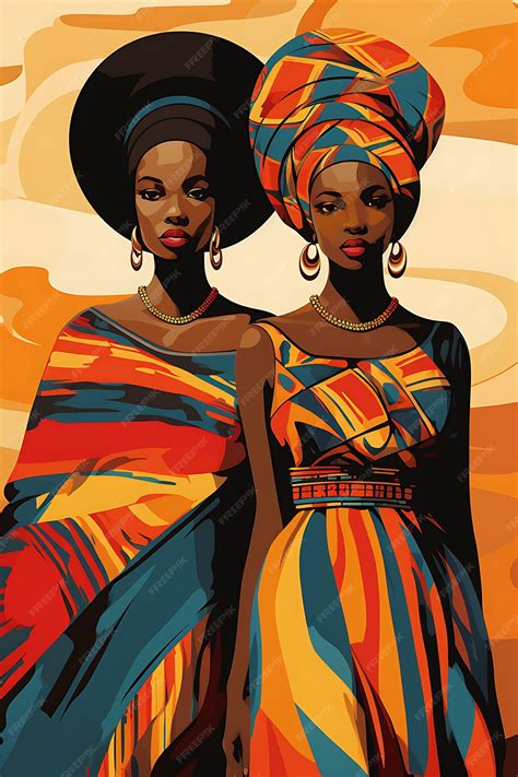 Premium Ai Image Poster Of Afrocentric Fashion Illustration Of Black