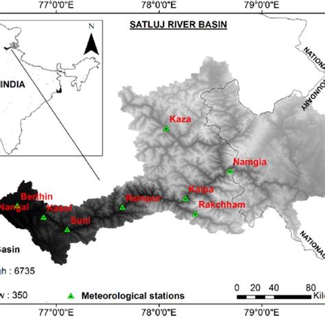 (a) Time series for the Satluj River basin calculated as the average ...