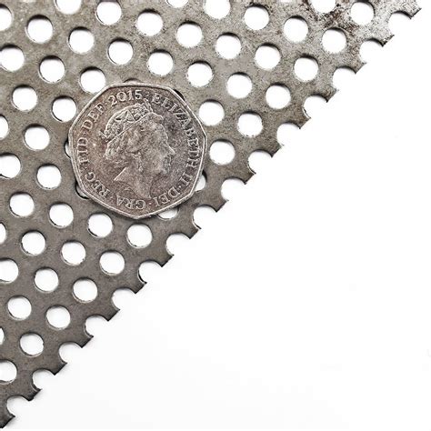 45mm Round Hole Mild Steel Metal Perforated Sheets 15mm Pitch X 15mm Thick The Mesh Company