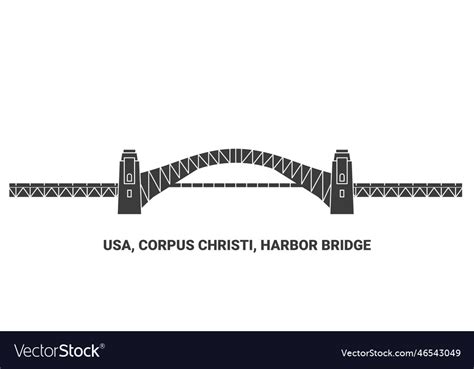 Usa Corpus Christi Harbor Bridge Travel Landmark Vector Image